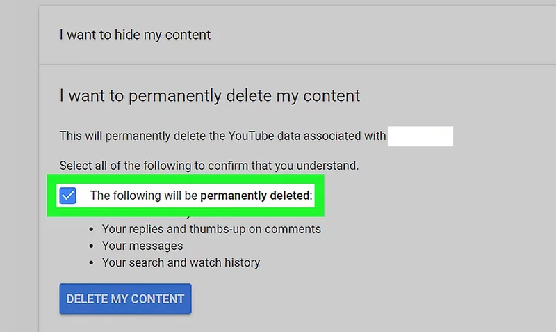 Deleting YouTube channel