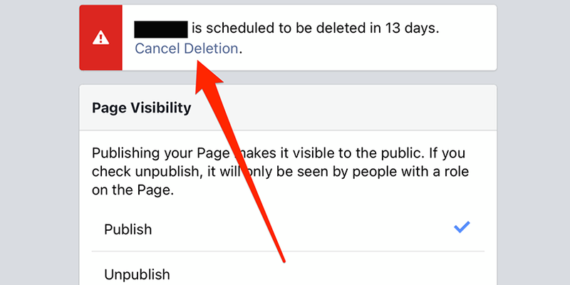 Delete Facebook page permanently